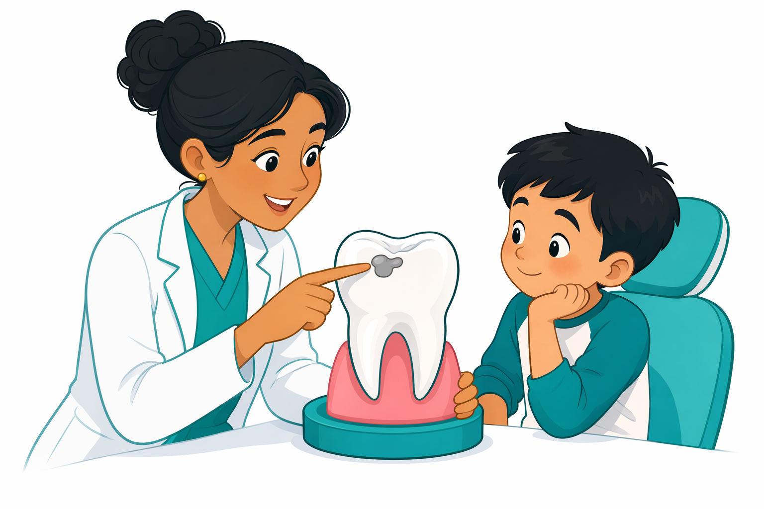 Illustration for Cavities & fillings for kids